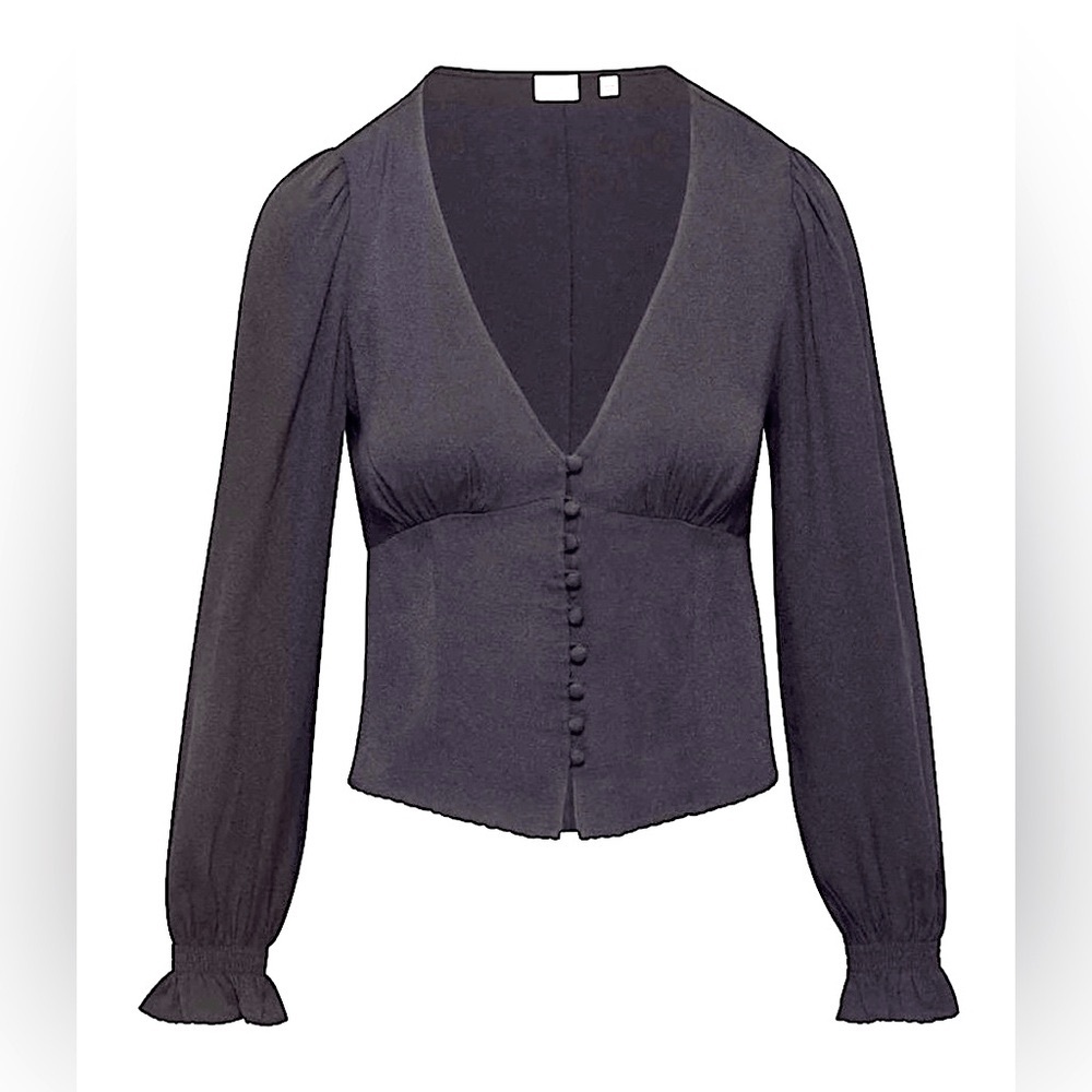 Wilfred | Bustier Button Front Blouse - Black
